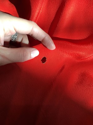 Lot 470 - An Ossie Clark red crêpe wrap dress, circa 1972