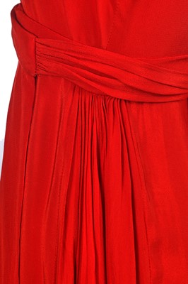 Lot 470 - An Ossie Clark red crêpe wrap dress, circa 1972