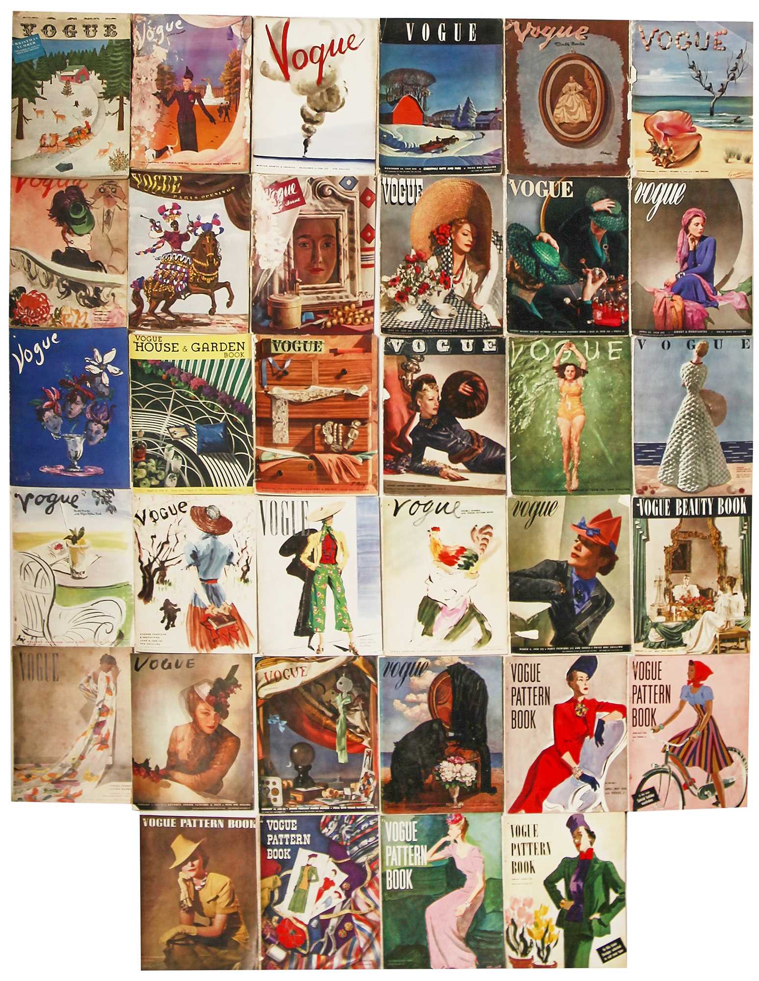 Click for high resolution Lot 8 - British Vogue 1938, near complete run