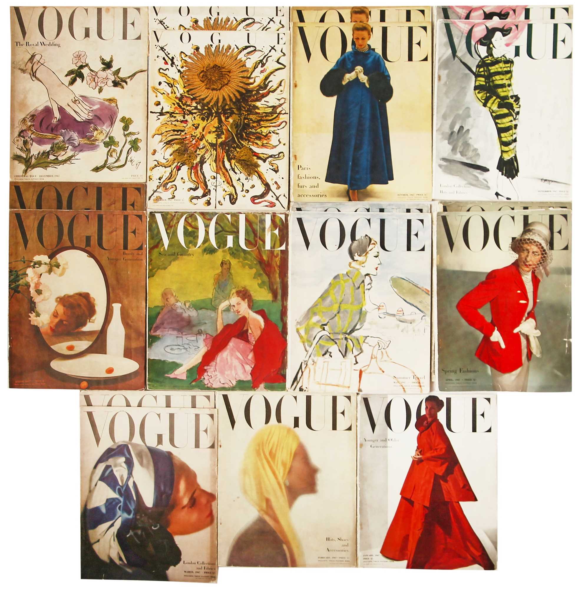 Lot 17 - British Vogue 1947, near complete run