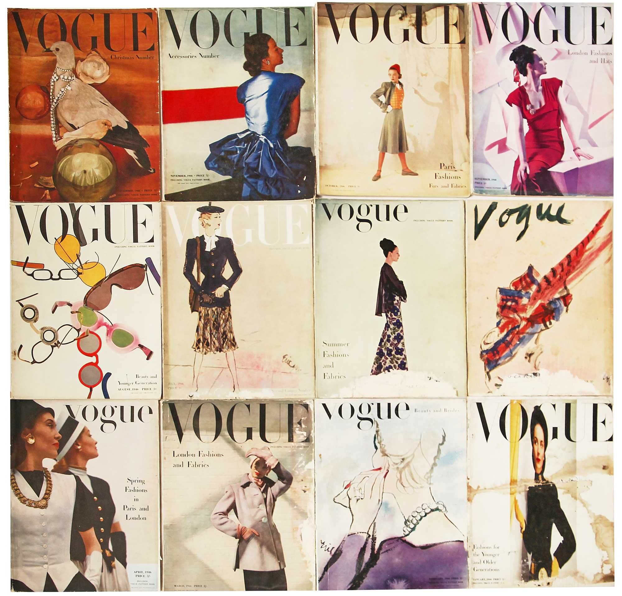 Click for high resolution Lot 16 - British Vogue, 1946, complete run