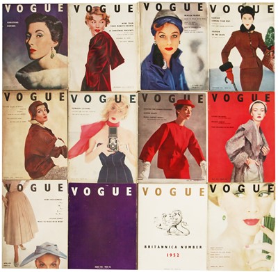 Lot 24 - British Vogue 1952, near complete run