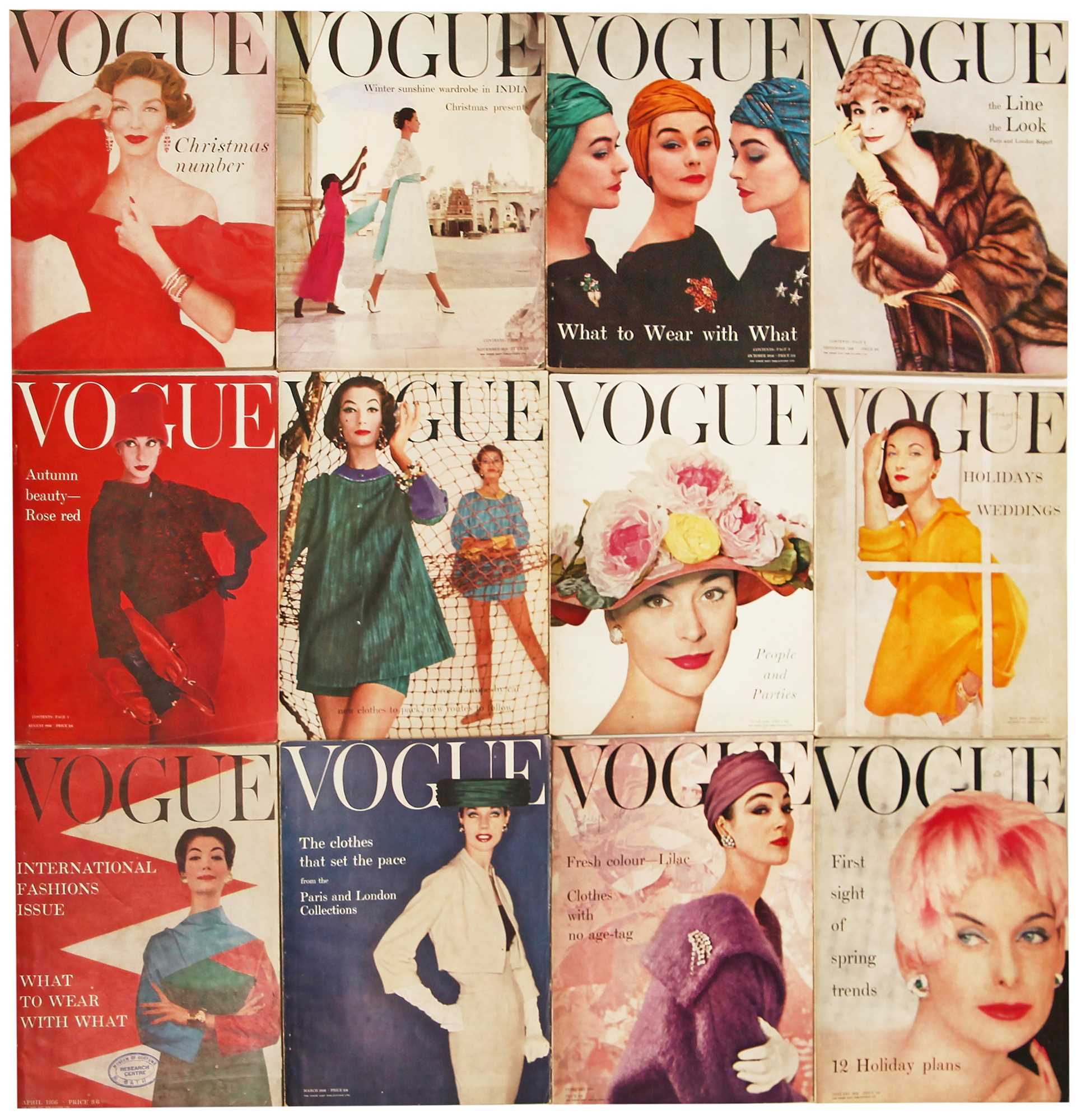 Click for high resolution Lot 28 - British Vogue, 1956, complete run
