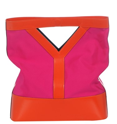 Lot 373 - An Yves Saint Laurent canvas and leather tote bag, circa 1990