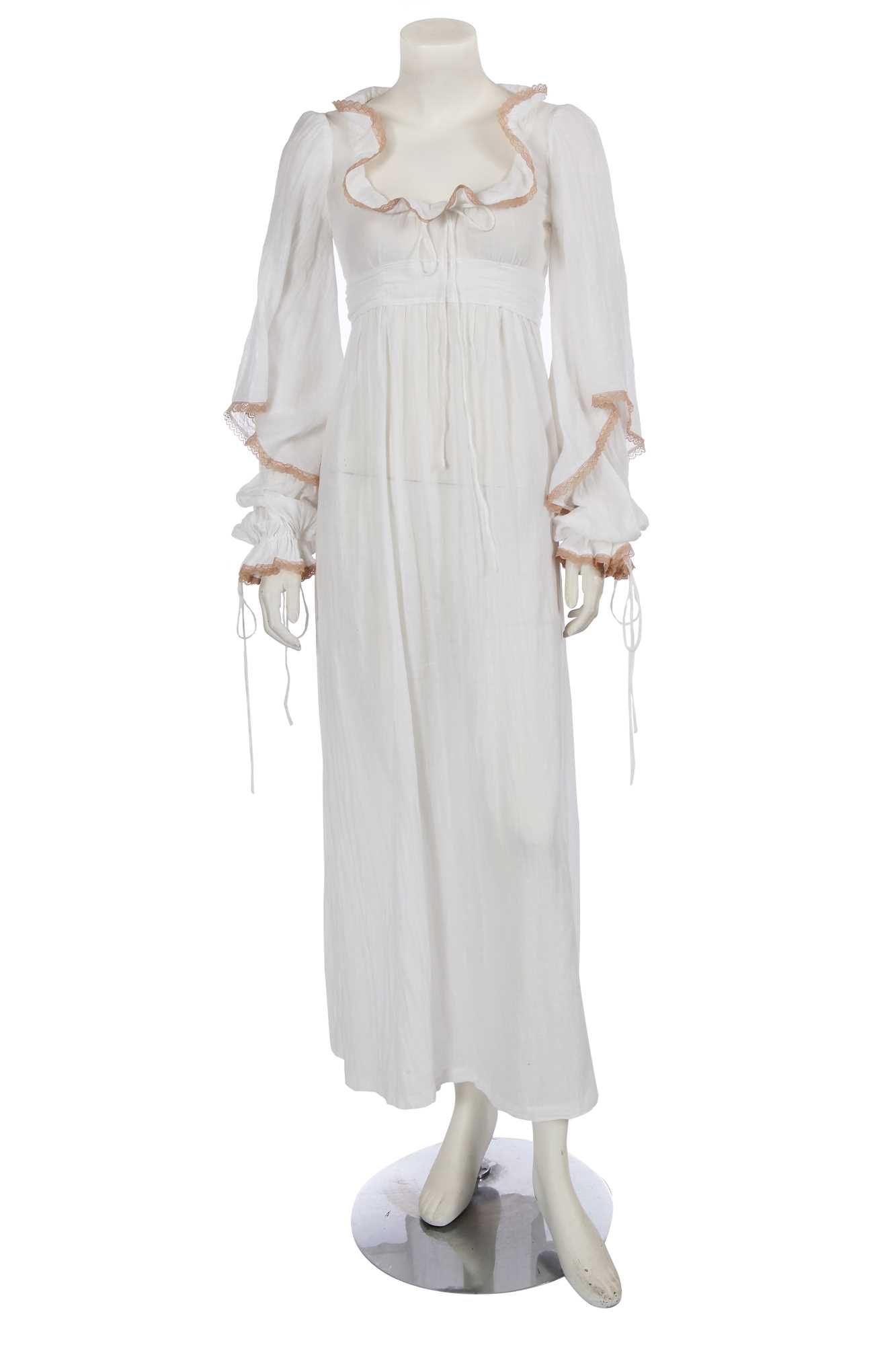 Lot 494 - A Biba white muslin maxi dress, circa 1970