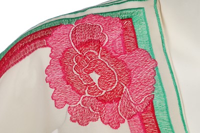 Lot 511 - A Janice Wainwright embroidered cream chiffon ensemble, 1970s