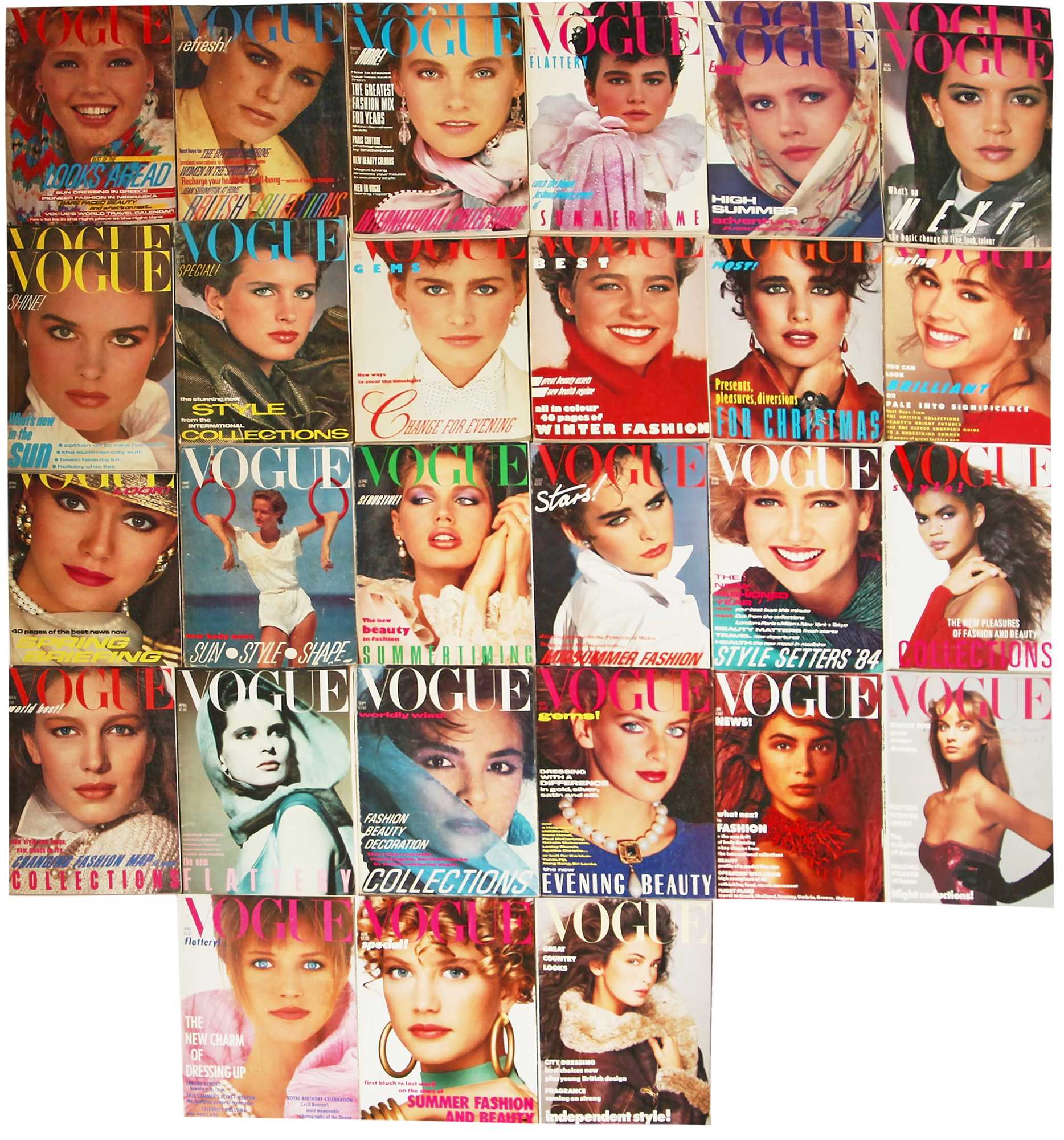 Click for high resolution Lot 67 - A large group of 1980s British Vogue incomplete runs and wedding book