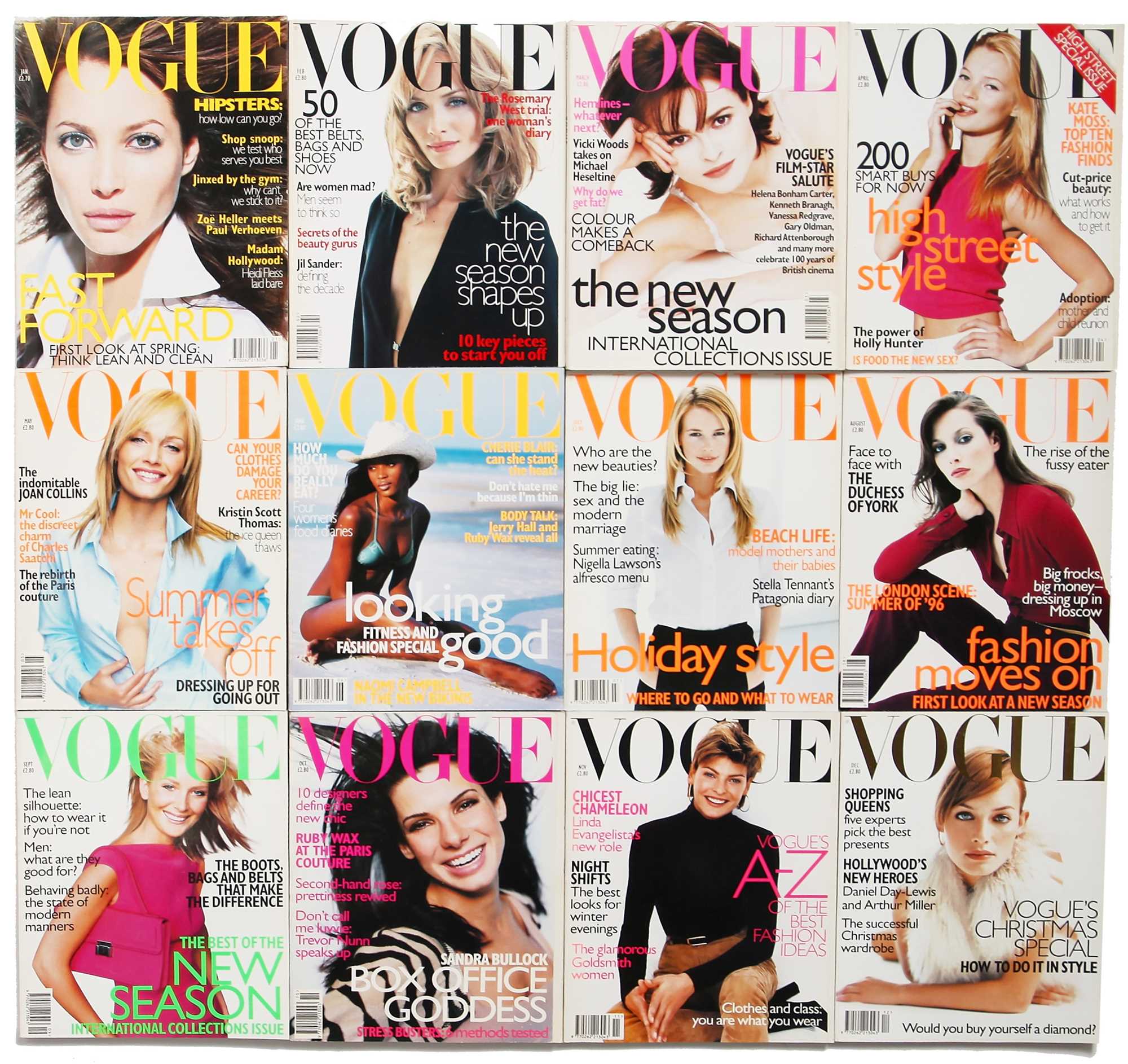Click for high resolution Lot 74 - British Vogue 1996, complete run