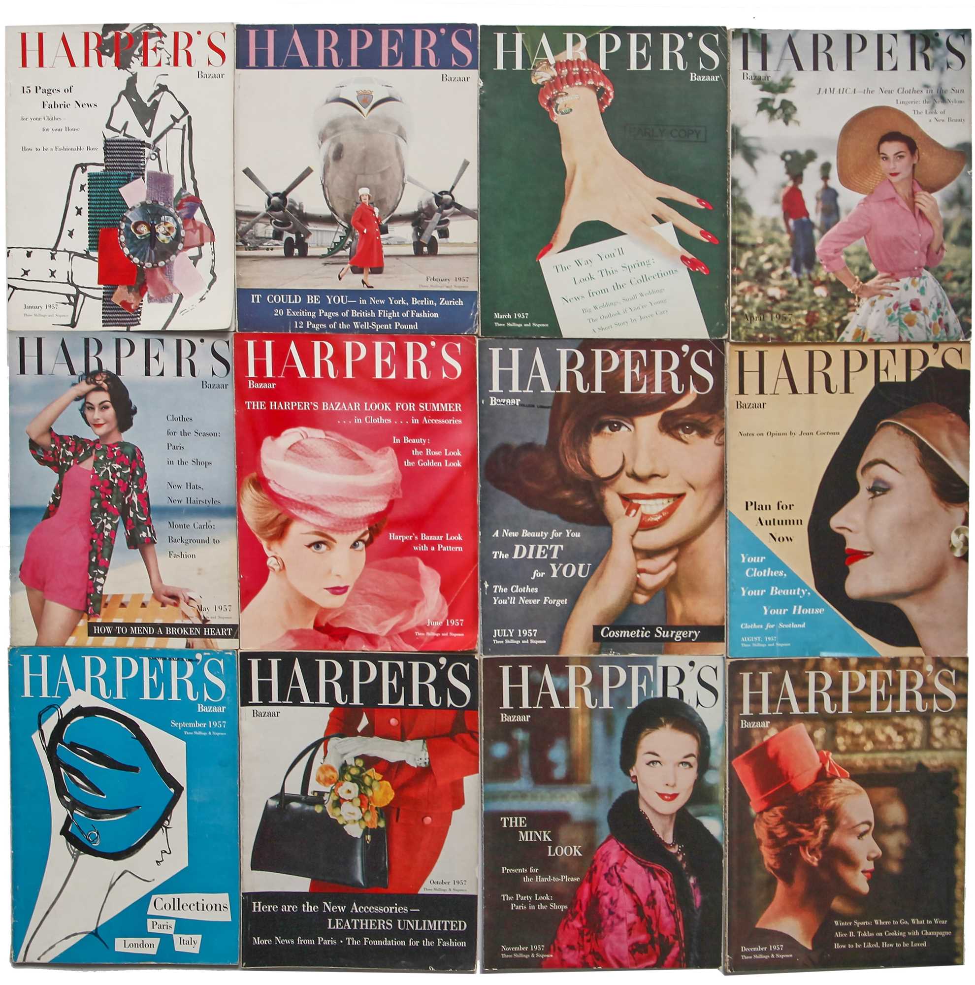Click for high resolution Lot 90 - Harper's Bazaar 1957, complete run