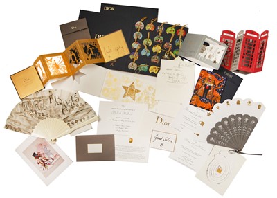 Lot 105 - A group of Christian Dior Holiday cards, fans, and other promotional materials