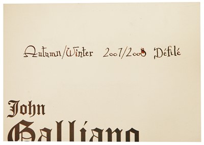 Lot 100 - A John Galliano invitation, 'The Family That Eats Together, Stays Together' collection, Autumn-Winter 2007-08