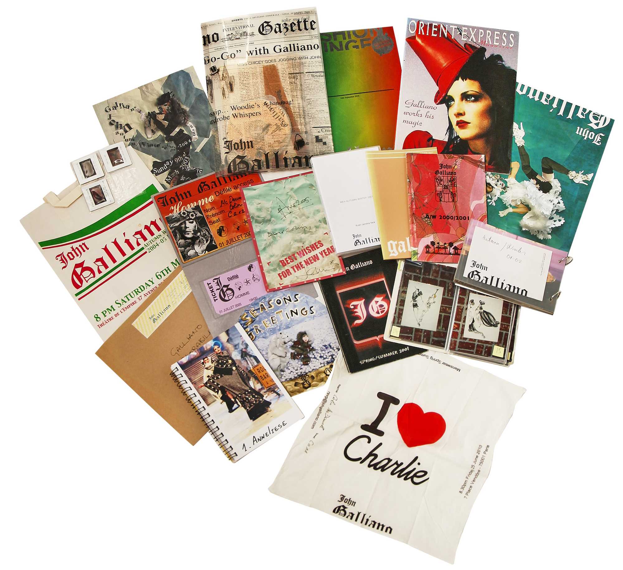 Click for high resolution Lot 112 - A group of assorted John Galliano invitations and ephemera, mainly 2000s