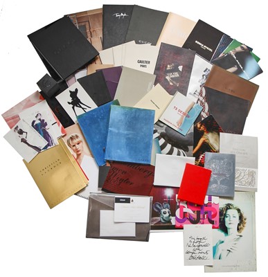 Lot 119 - General group of invitations, programmes, press material relating to Gaultier, Lanvin, Mugler, Ford, Gucci, Lacroix, Chloe, Rykiel, Chalayan and others