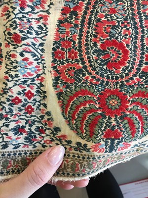 Lot 61 - Woven drawloom stole, probably Norwich, circa 1810