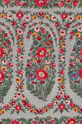 Lot 96 - A fine embroidered Delhi long stole, Indian 1815-25