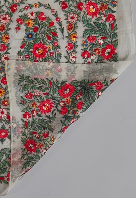 Lot 96 - A fine embroidered Delhi long stole, Indian 1815-25