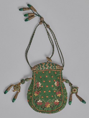 Lot 53 - A green silk reticule, early 19th century