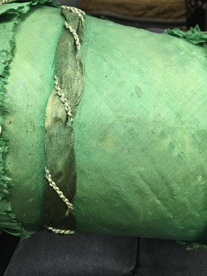 Lot 58 - A green silk bonnet, 1806-1809
