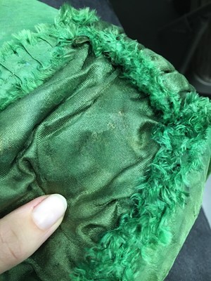 Lot 58 - A green silk bonnet, 1806-1809