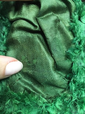 Lot 58 - A green silk bonnet, 1806-1809
