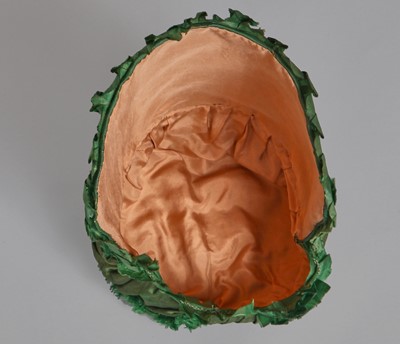 Lot 58 - A green silk bonnet, 1806-1809