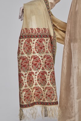 Lot 80 - A blush silk taffeta dress, French, circa 1810