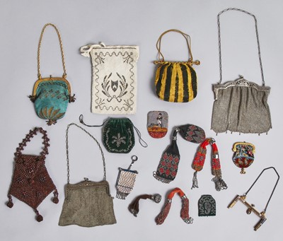 Lot 84 - A group of purses, reticules and purse frames, 1800-1910