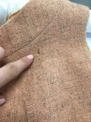 Lot 567 - Mary Quant's own Mary Quant salmon pink wool tweed 'Peachy' pinafore dress, 1962