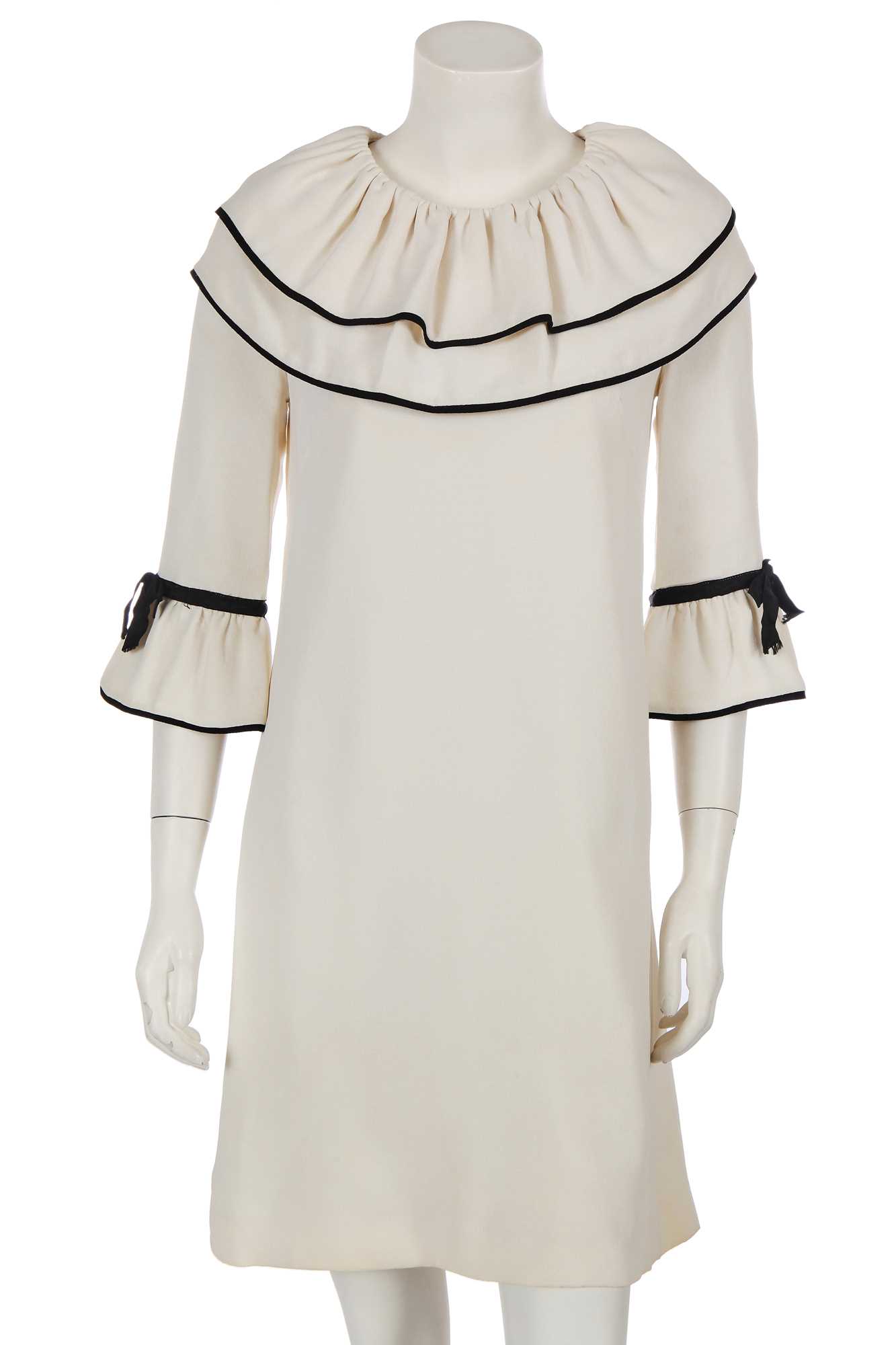 Lot 562 - Mary Quant's own Mary Quant cream and black crêpe 'Daddy's Girl' dress, designed 1964