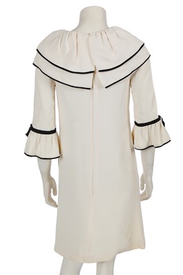 Lot 562 - Mary Quant's own Mary Quant cream and black crêpe 'Daddy's Girl' dress, designed 1964