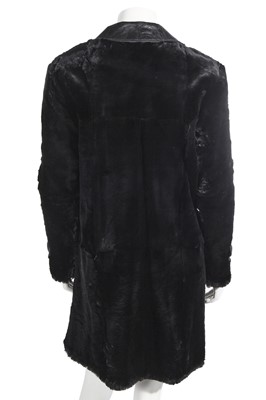 Lot 566 - Mary Quant's own Mary Quant black fur and leather coat, 1962-64