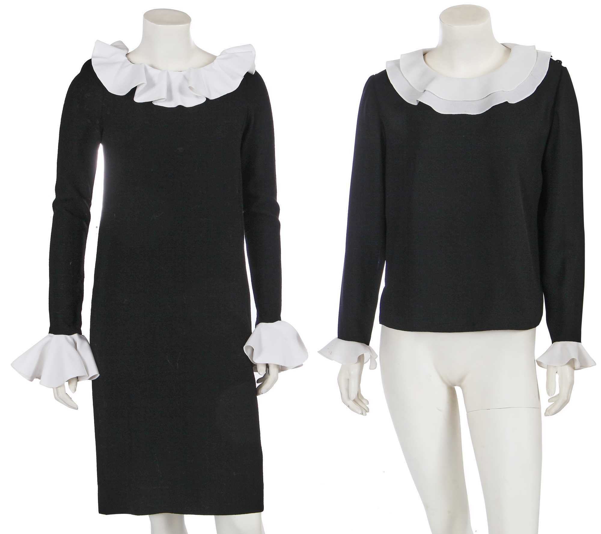 Lot 563 - Mary Quant's own Mary Quant black and white crêpe 'Miss Muffet' dress, 1964