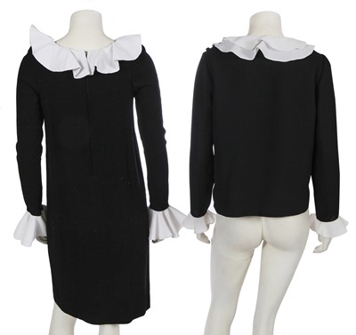 Lot 563 - Mary Quant's own Mary Quant black and white crêpe 'Miss Muffet' dress, 1964