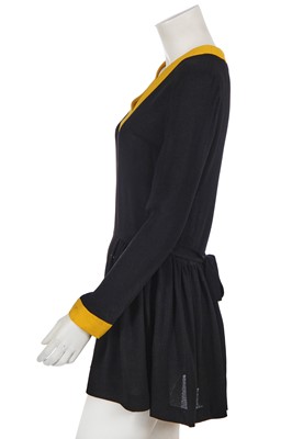 Lot 558 - Mary Quant's own Mary Quant black and yellow crêpe mini dress, 1966-67
