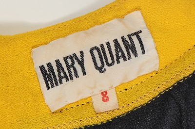 Lot 558 - Mary Quant's own Mary Quant black and yellow crêpe mini dress, 1966-67