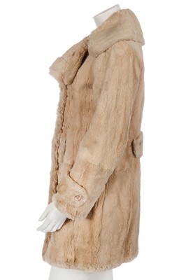 Lot 560 - Mary Quant's own Mary Quant ivory rabbit fur coat, 1966