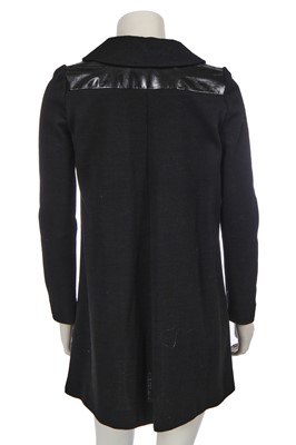 Lot 559 - Mary Quant's own Mary Quant black wool and patent leather mini dress, circa 1966