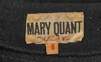 Lot 559 - Mary Quant's own Mary Quant black wool and patent leather mini dress, circa 1966