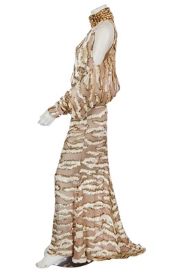 Lot 185 - A Halpern chenille and chiffon off-the-shoulder dress, Autumn-Winter 2022-23