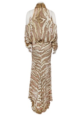 Lot 185 - A Halpern chenille and chiffon off-the-shoulder dress, Autumn-Winter 2022-23