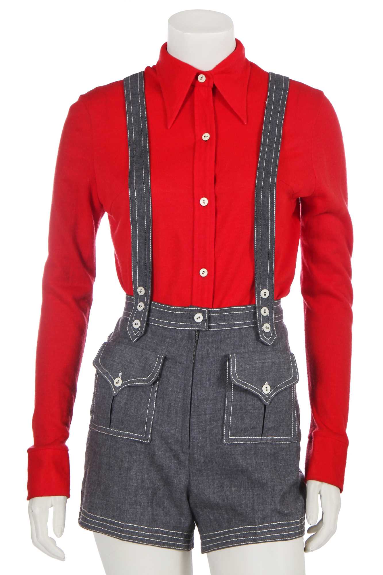 Lot 551 - Mary Quant's own Mary Quant hot pants ensemble, 1971