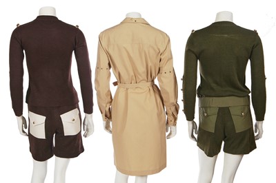 Lot 555 - Two of Mary Quant's army-inspired knit ensembles, late 1960s