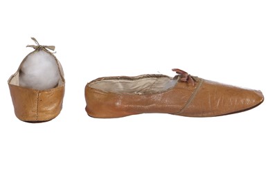 Lot 507 - A pair of tan Morocco leather walking shoes, 1810-20