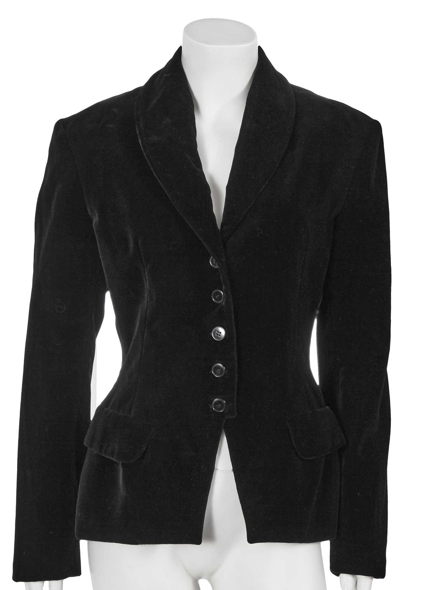Lot 574 - Mary Quant's Azzedine Alaïa black velvet jacket, circa 1990