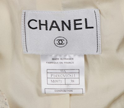 Lot 571 - Mary Quant's Chanel by Karl Lagerfeld ivory tweed suit, Autumn-Winter 1999-2000