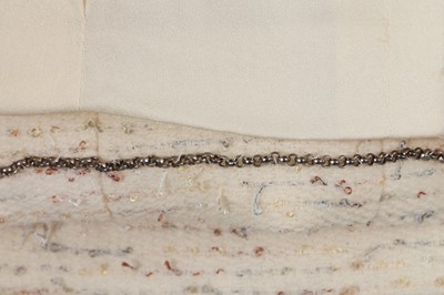 Lot 571 - Mary Quant's Chanel by Karl Lagerfeld ivory tweed suit, Autumn-Winter 1999-2000