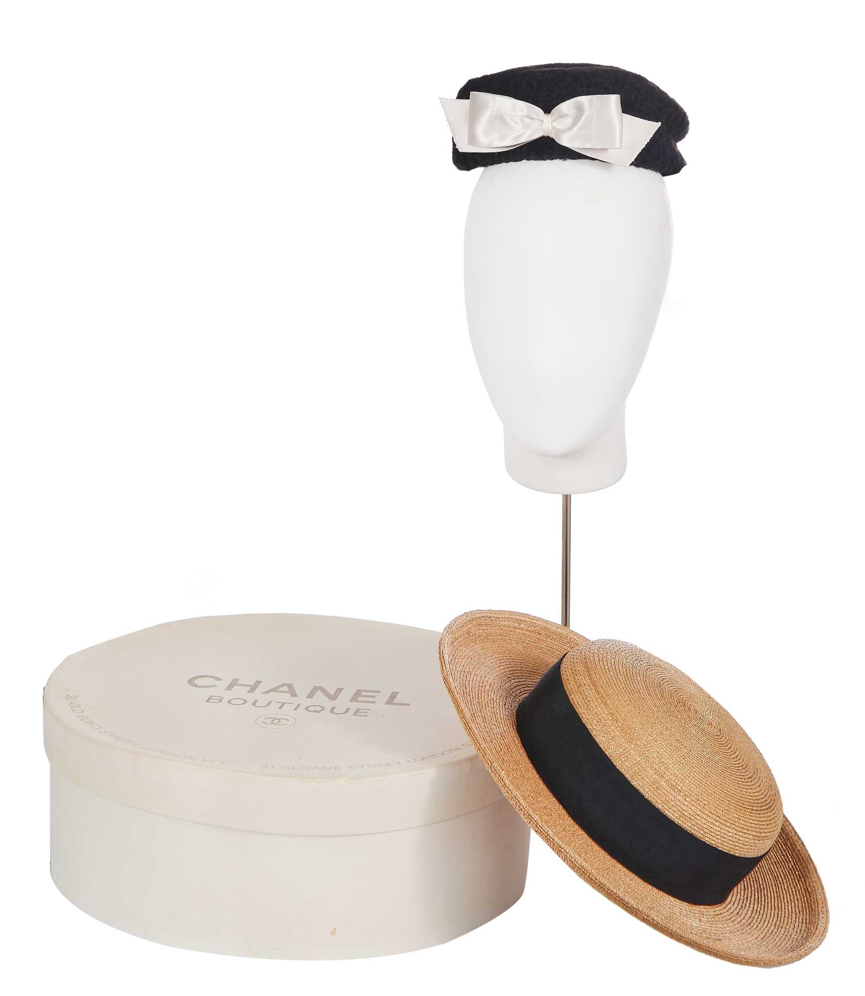 Lot 572 - Mary Quant's Chanel hats, circa 1989