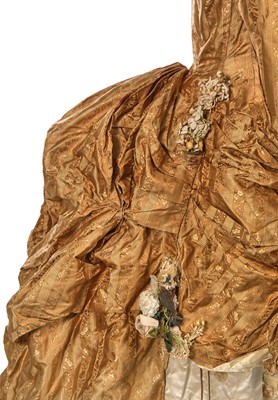 Lot 488 - An ecru silk bridal gown, American, circa 1885