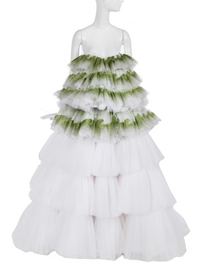Lot 191 - A Halpern tiered white tulle dress, Spring-Summer 2022