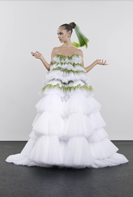 Lot 191 - A Halpern tiered white tulle dress, Spring-Summer 2022